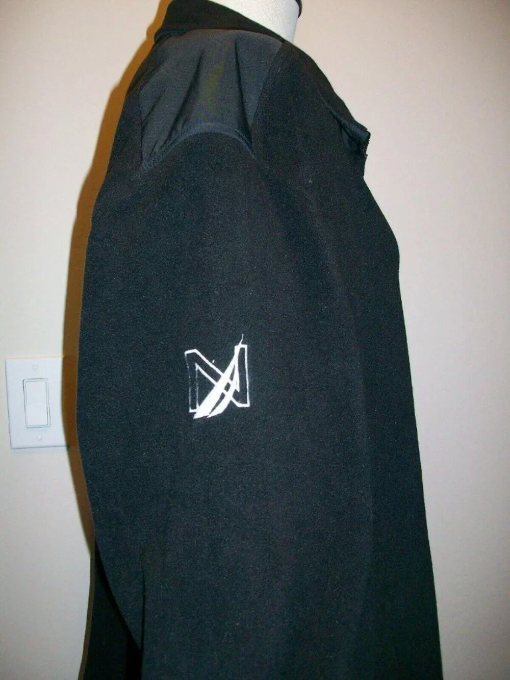 Nautica Mens Black Fleece Zip Jacket Light Stand Up Collar Fall Size XL Ex Large